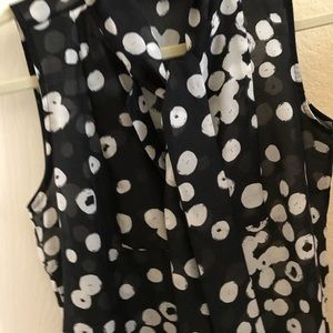 Black and white printed top with bow